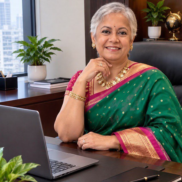 Manager Rekha Jagtiani, CEO and administrator, seated in her office